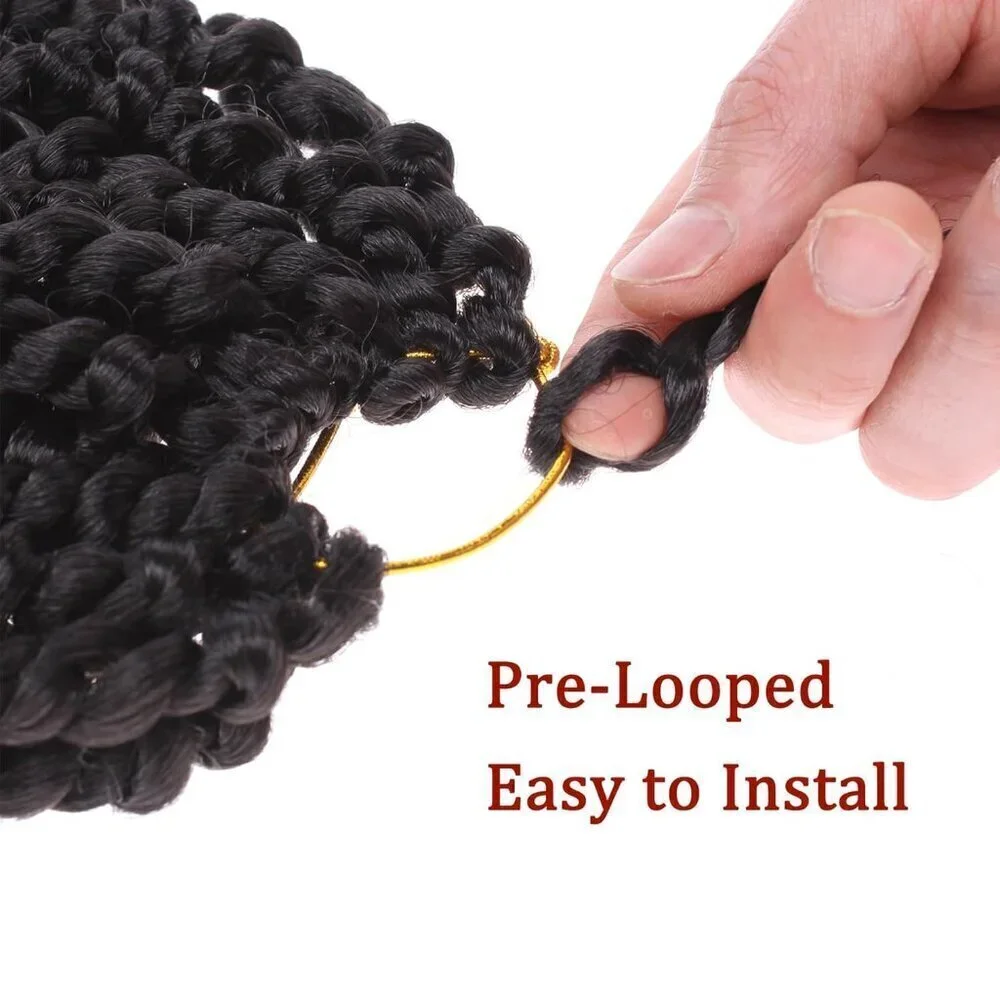 8 Packs Passion Twist Crochet Hair 10 Inch Pre Twisted Natural Black Passion Twi